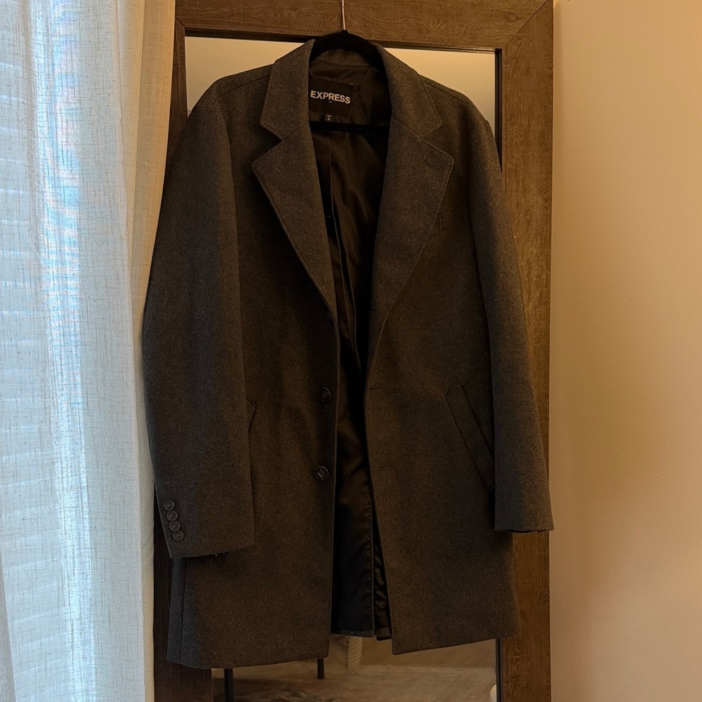 Express Men's Charcoal Trench Coat